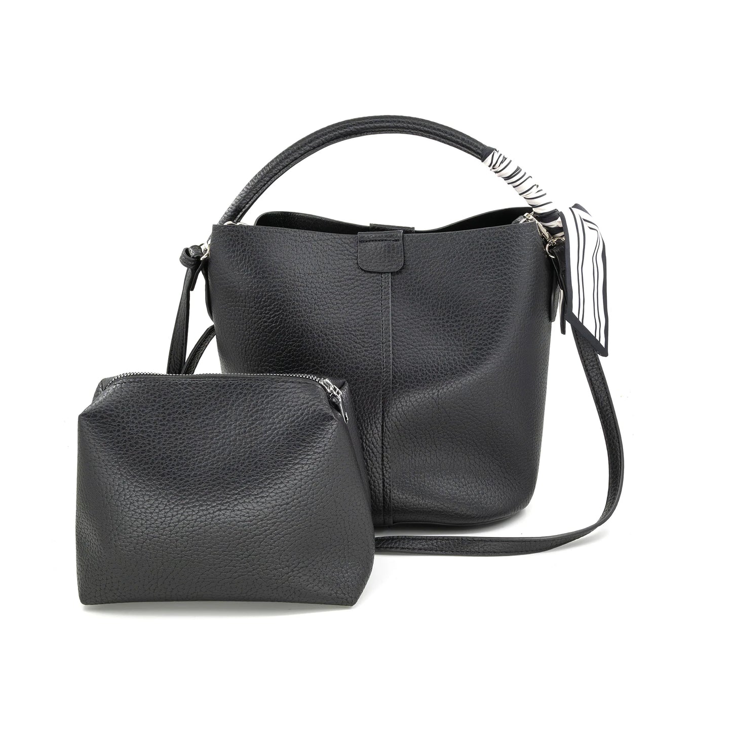 Black Mini Bucket Scarf Bag