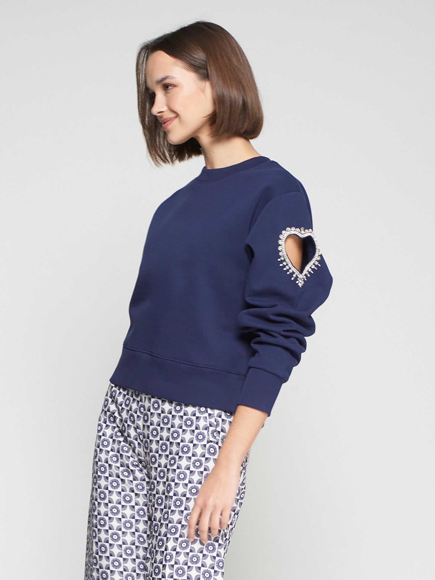 Navy Heart Sweatshirt