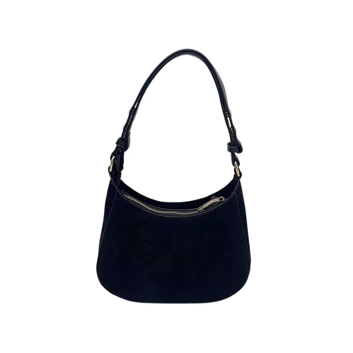 Suede Shoulder Bag - Noir