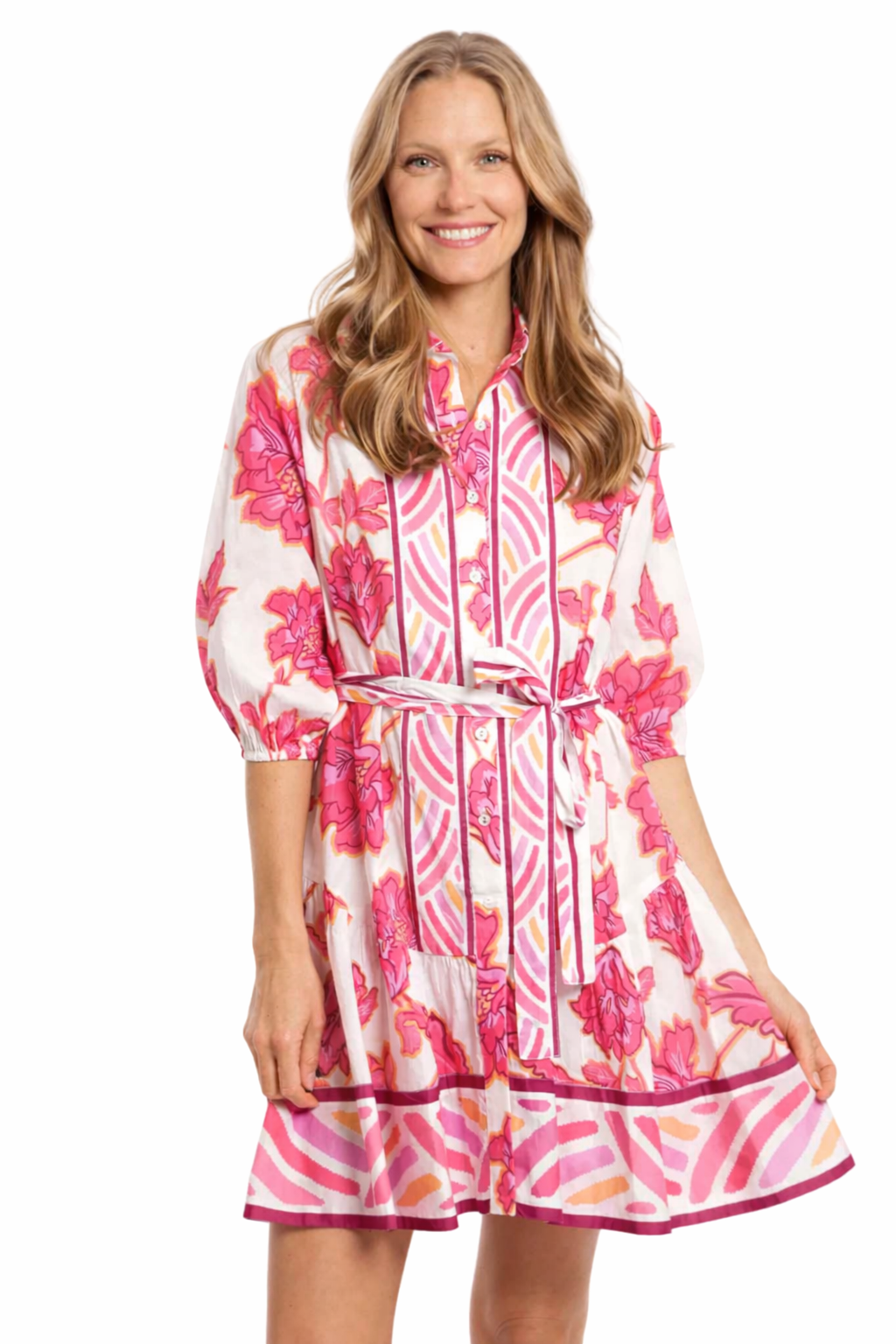Pink Jardin Shirt Dress