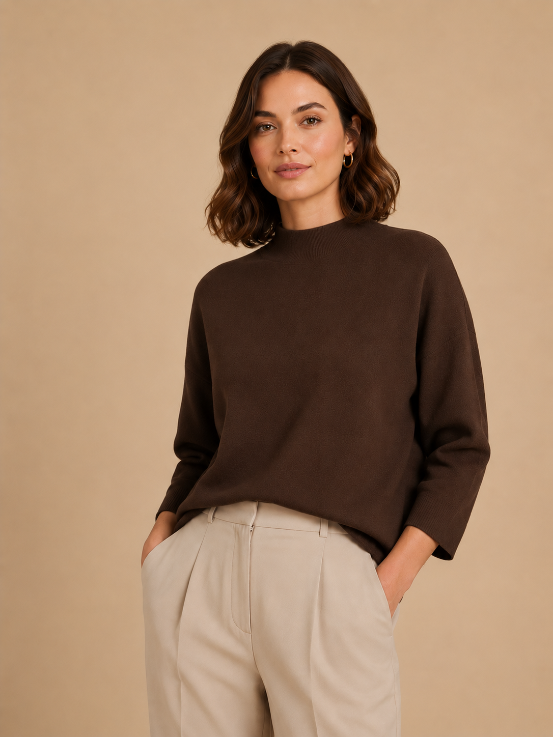 One Size Sweater - Chocolate Brown
