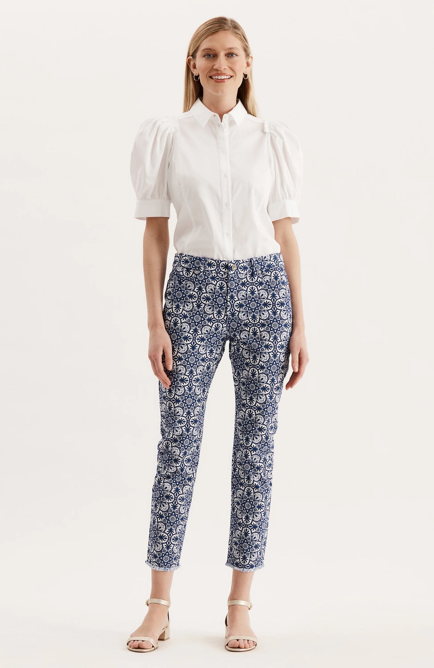Pleated Shoulder Shirt White