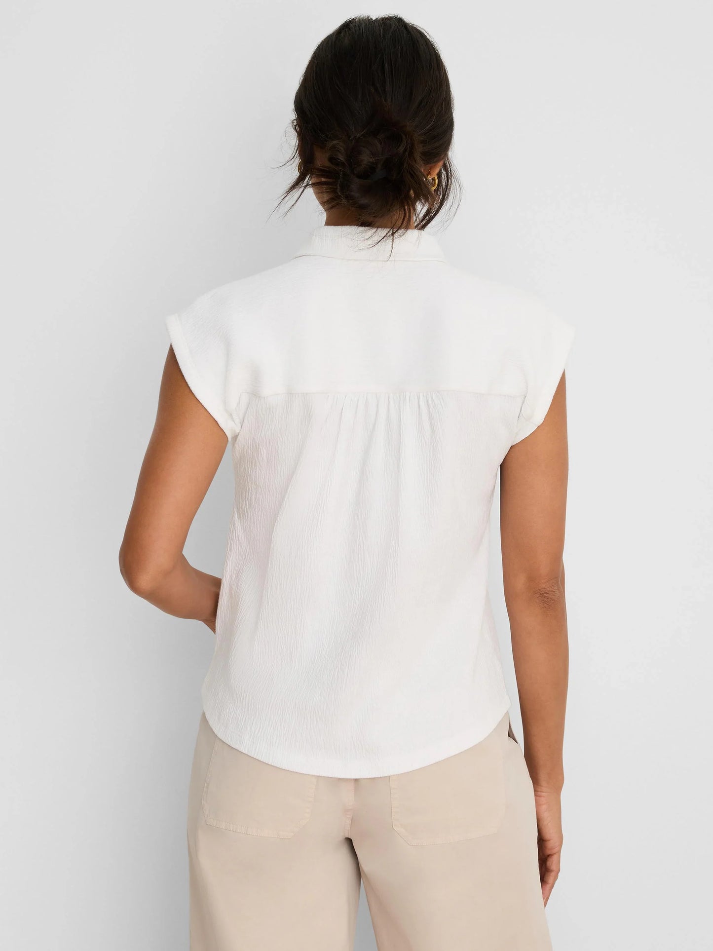 Coastal Crinkle Top - White