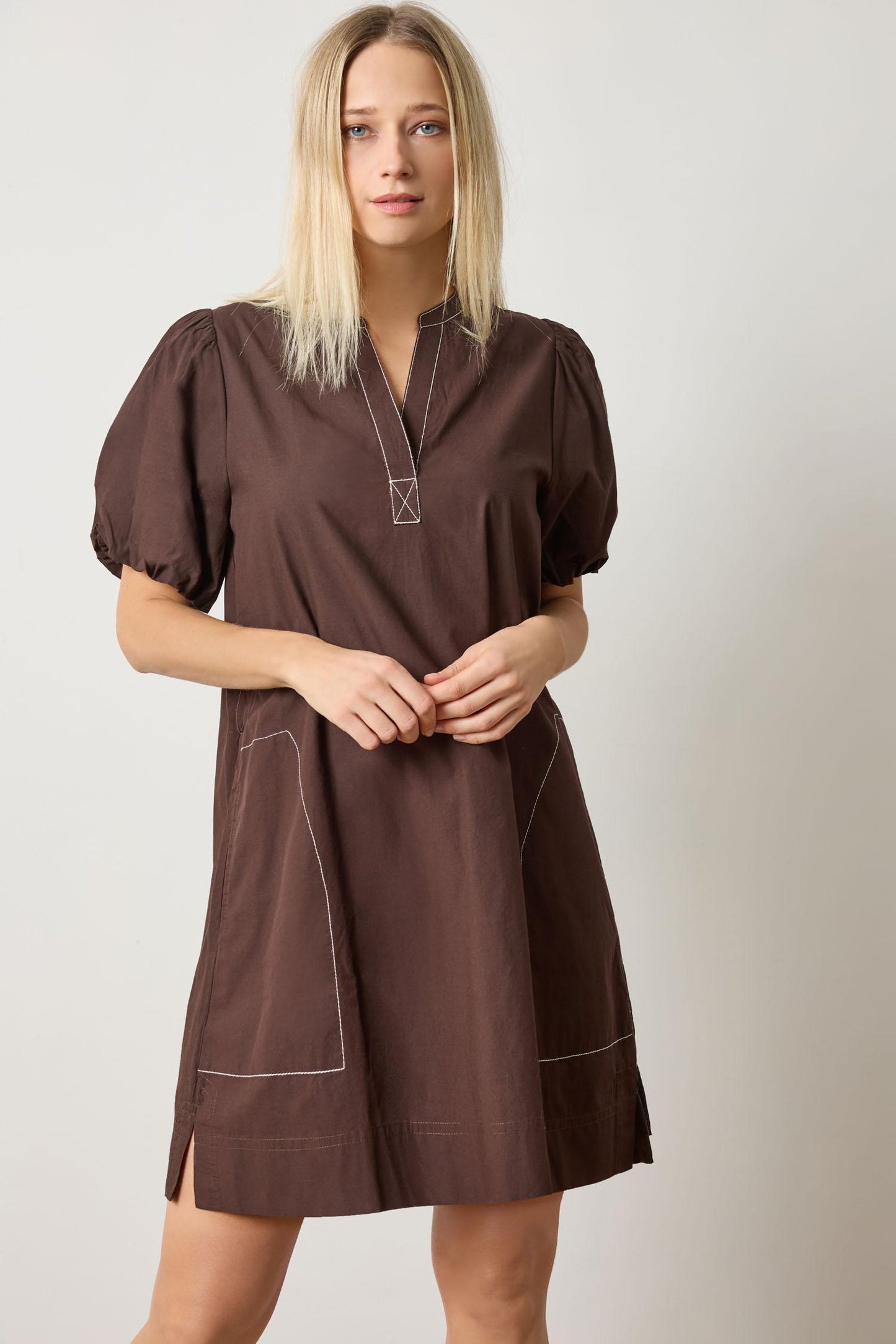 The Espresso Poplin Pocket Dress
