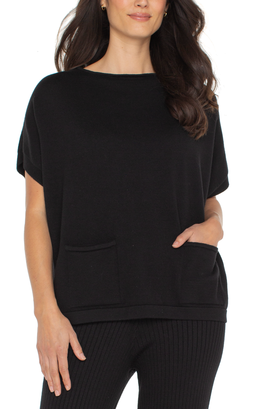 1/2 Sleeve boat neck sweater