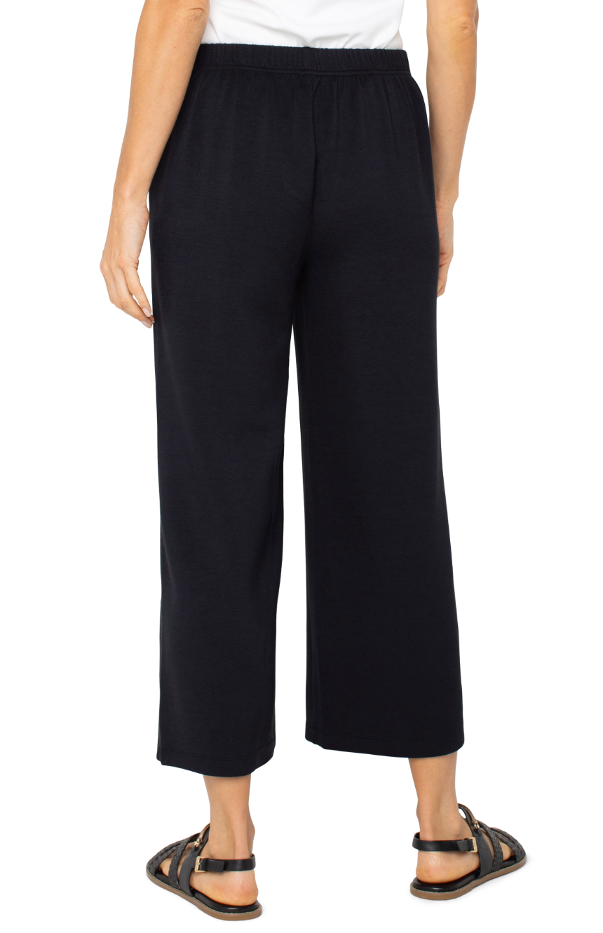 Pull on wide leg crop trouser