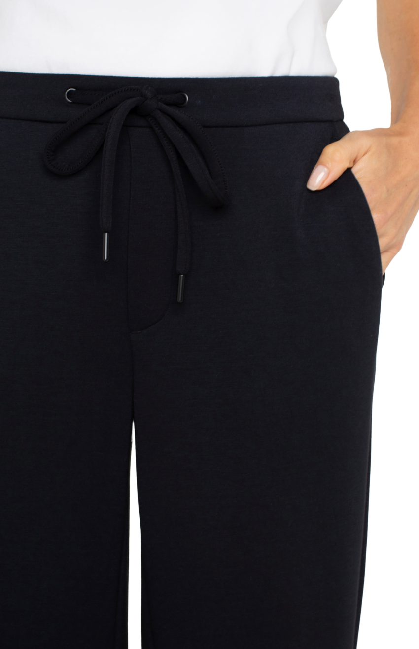 Pull on wide leg crop trouser