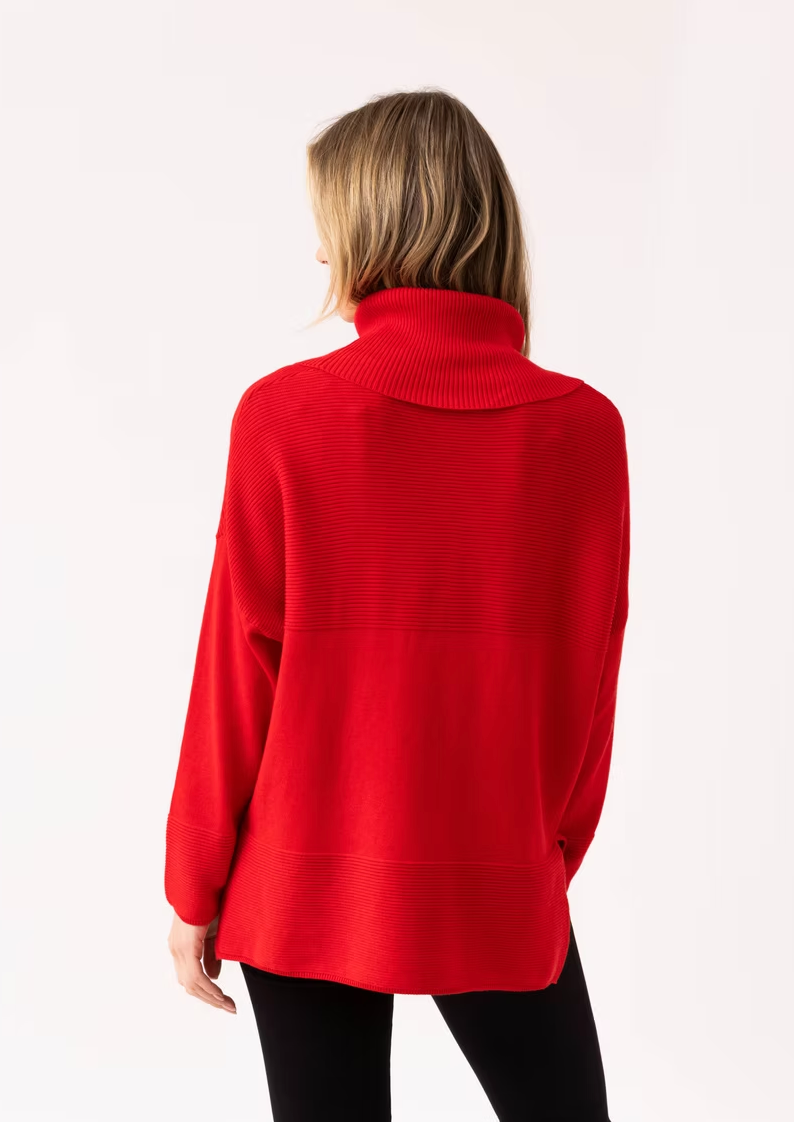 Scarlet Relaxed Funnel Neck Sweater