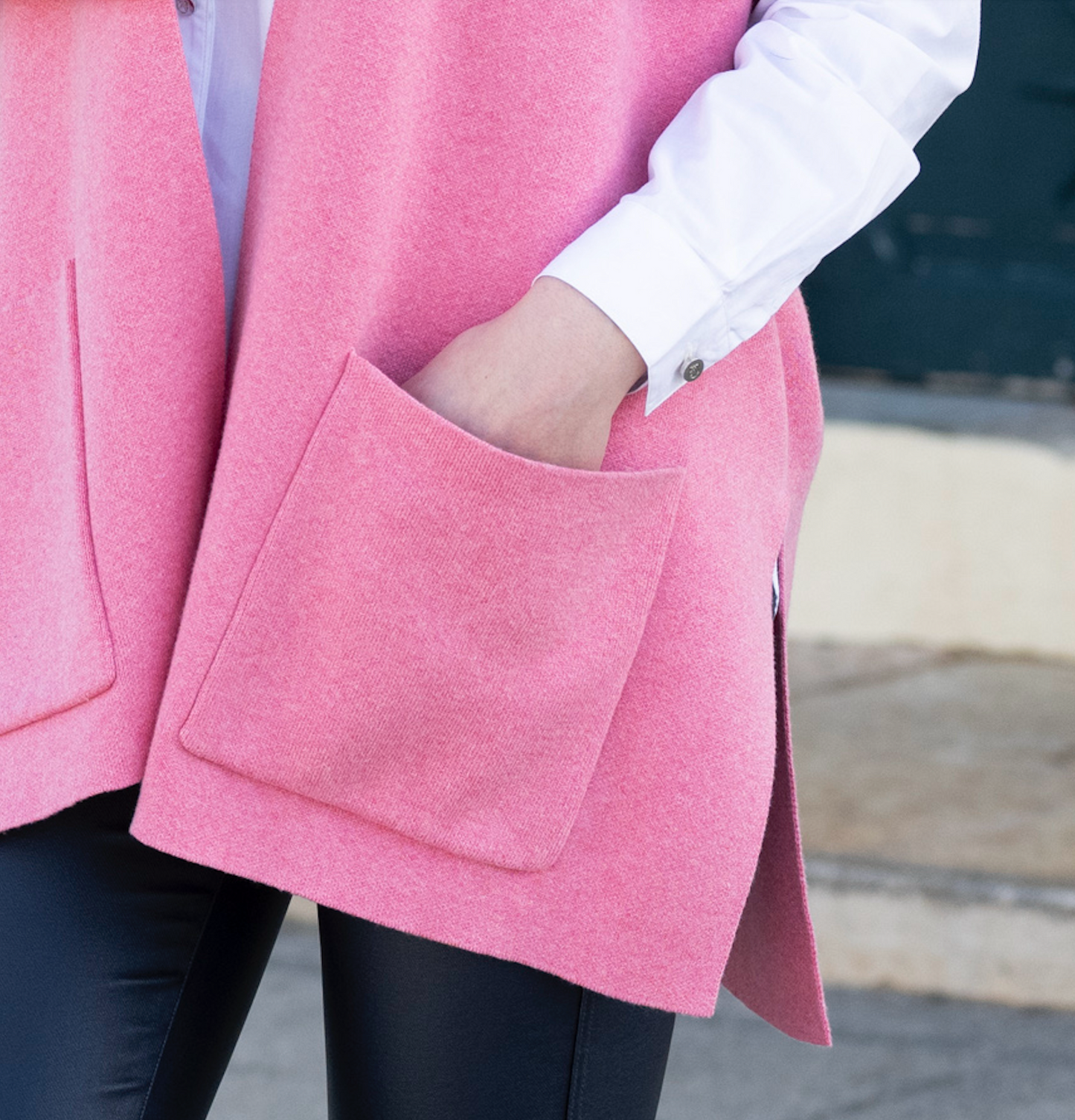 Sleeveless Pocket Wrap – Rose Pink