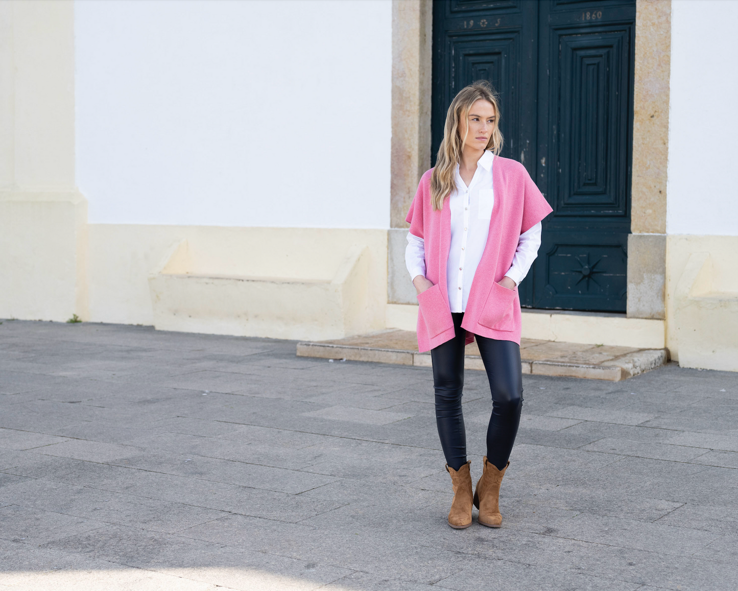 Sleeveless Pocket Wrap – Rose Pink