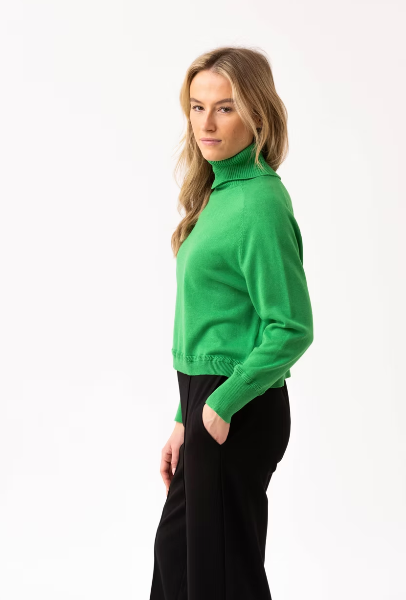 Essential Green Turtleneck Sweater