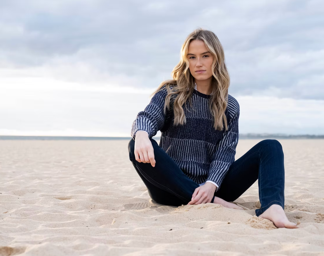 Convertible Ribbed Knit Sweater