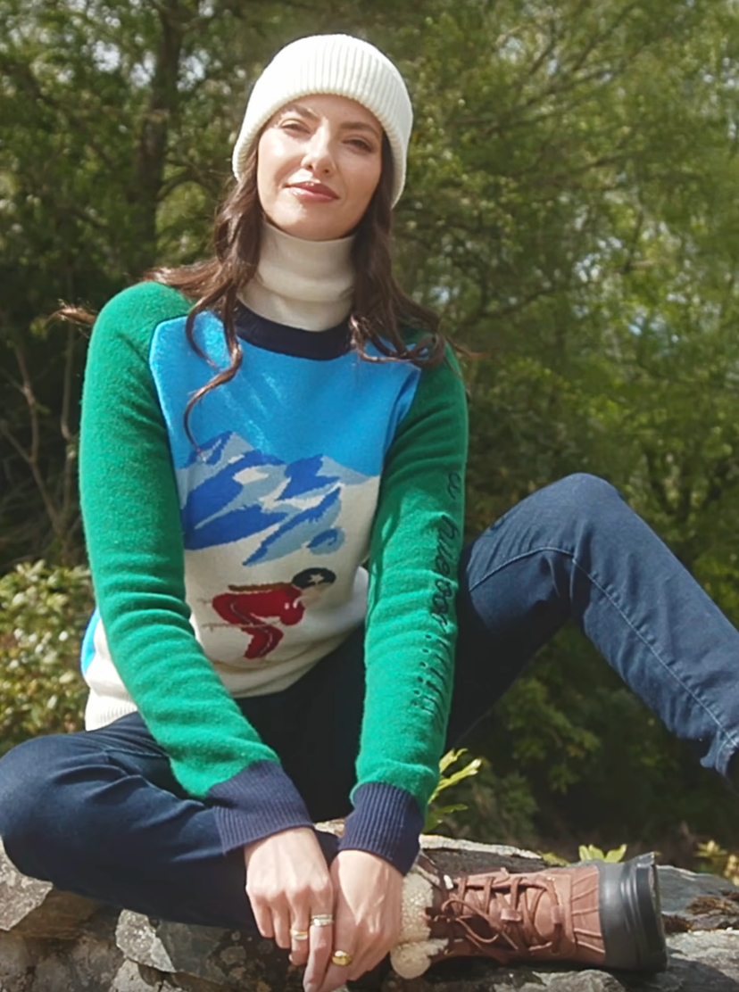 Lambswool Knit contrast Sweater