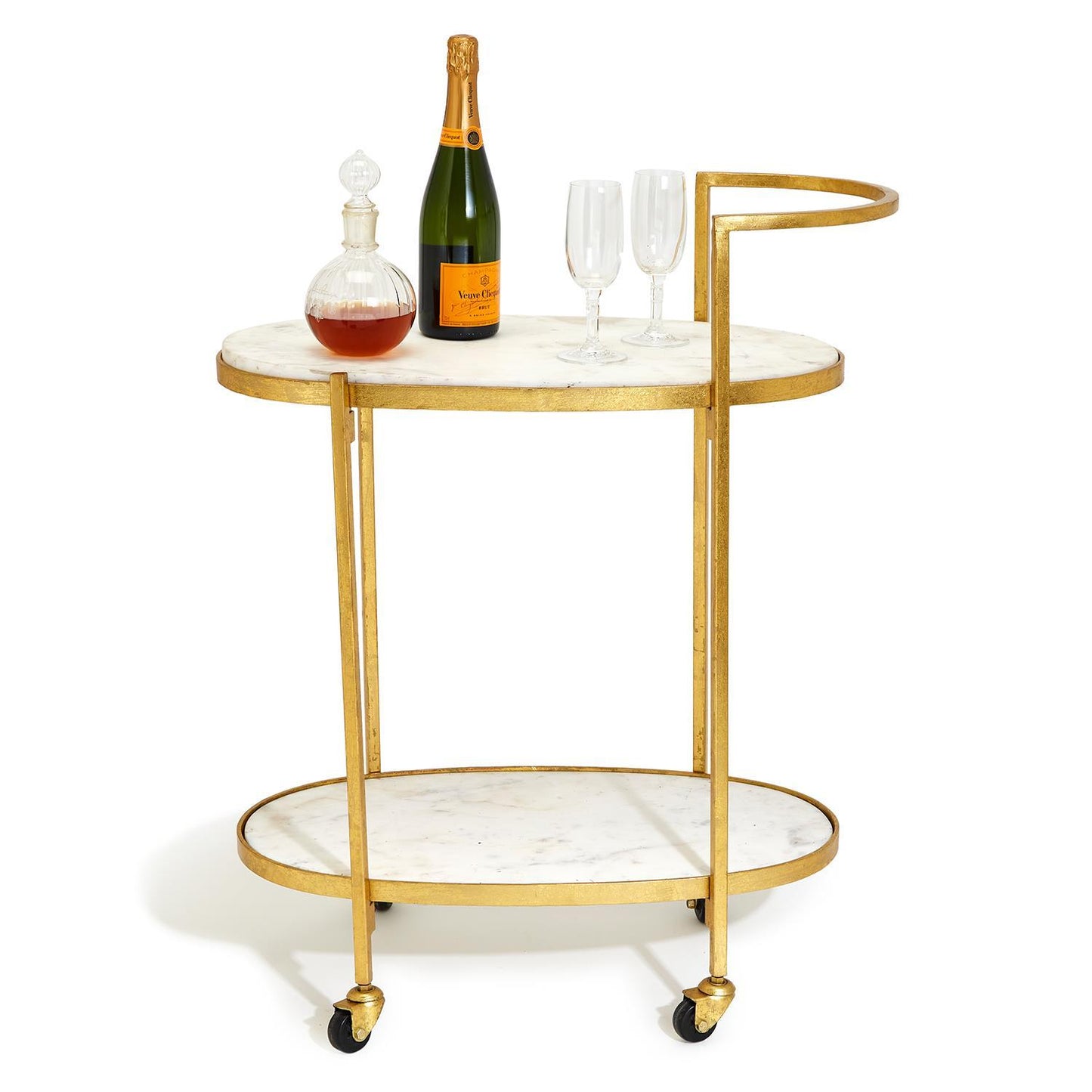 Marble Two Tier Bar Cart