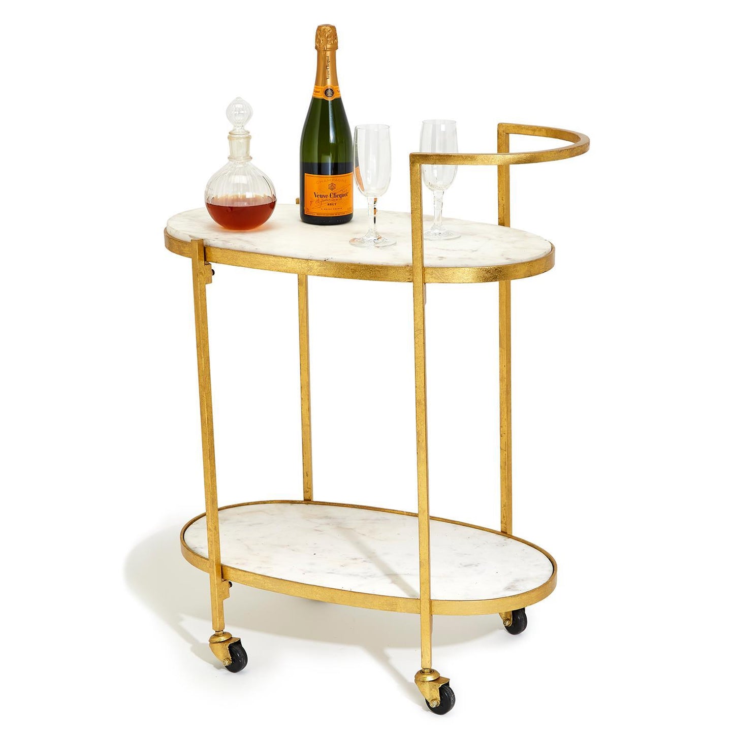 Marble Two Tier Bar Cart