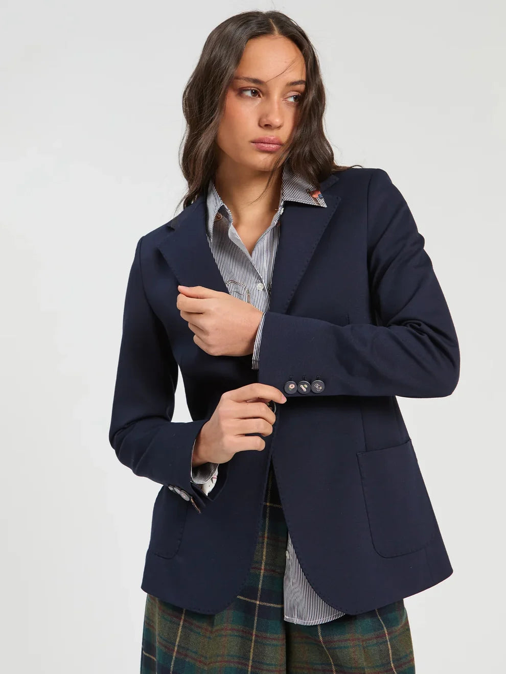 Navy Knit Blazer