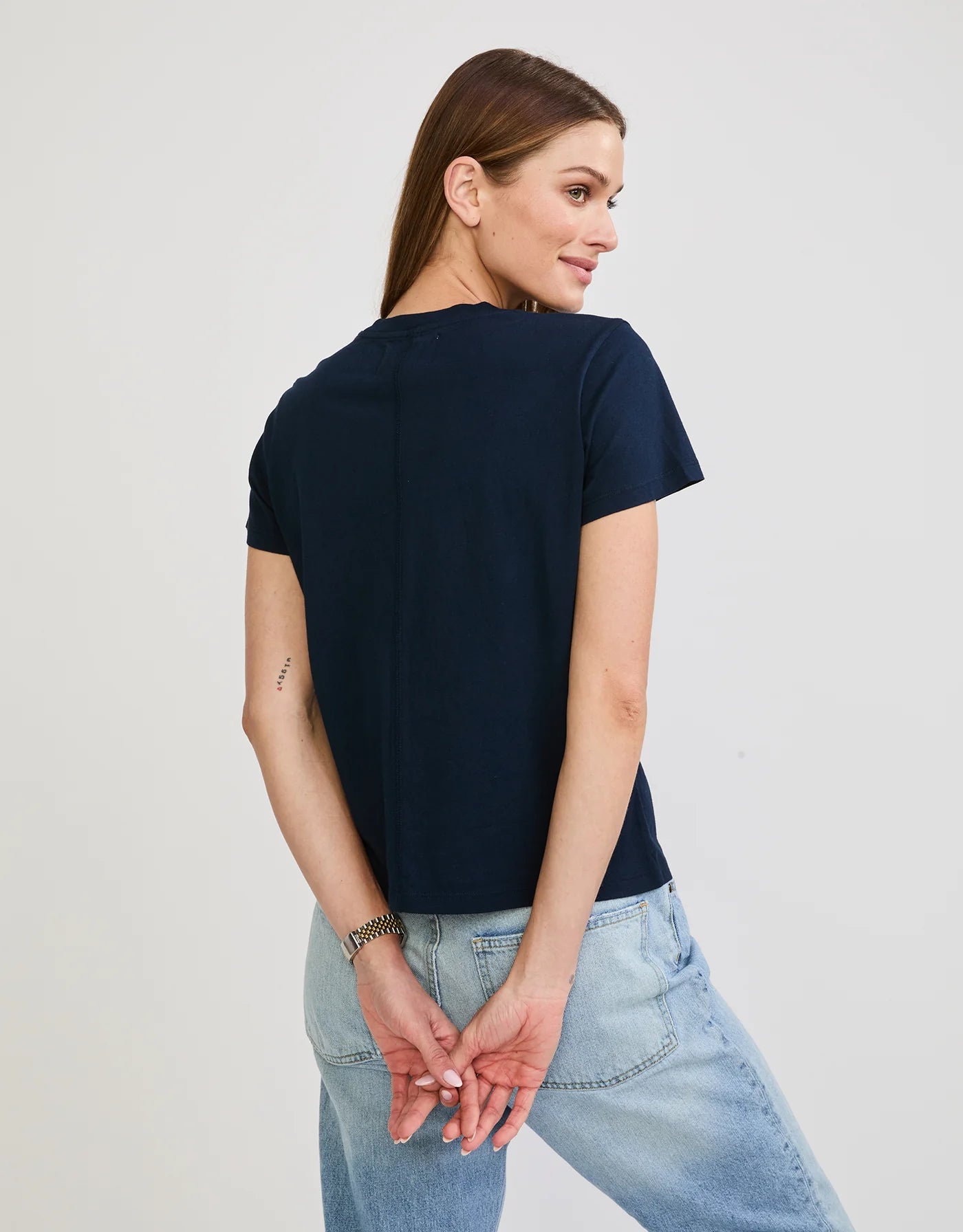 Charlotte Crew Neck Tee Navy