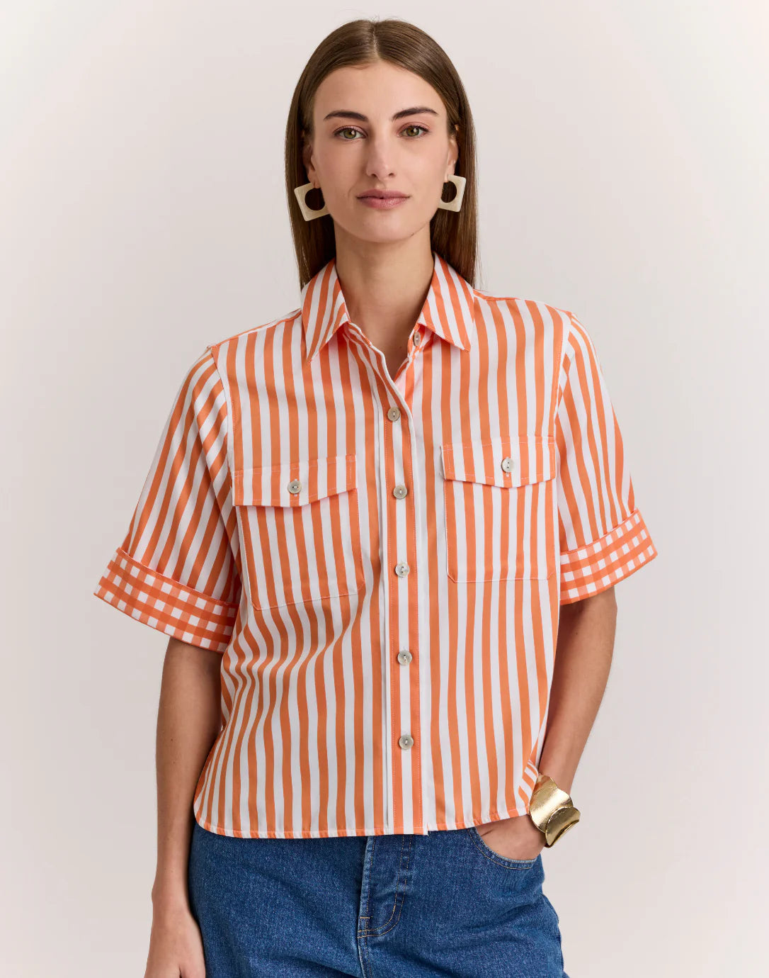Jordan Elbow Stripe and Gingham Shirt