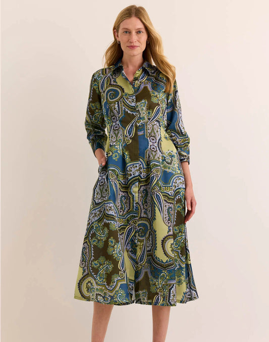 Martina 3/4 Sleeve Opulent Paisley Dress