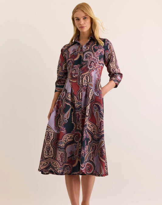 Martina 3/4 Sleeve Opulent Paisley Dress