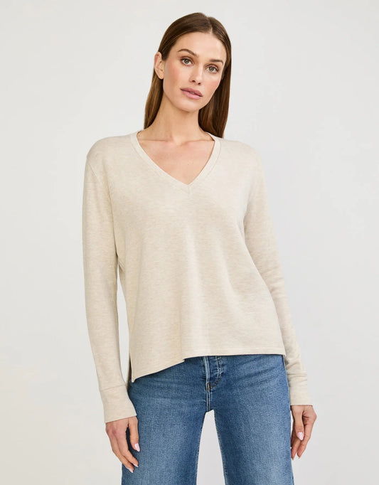 Houston Long Sleeve V neck Oatmeal