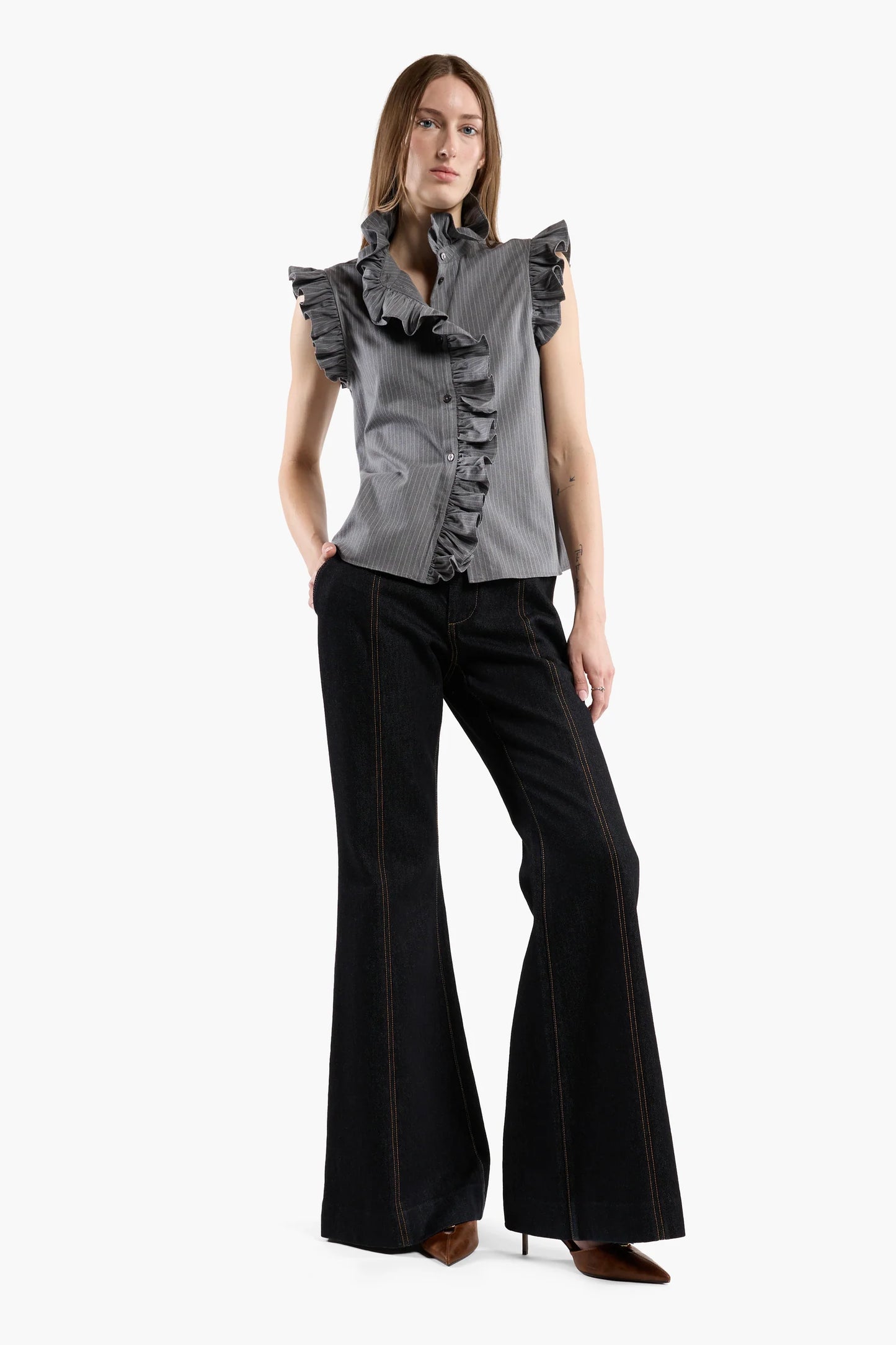 Marfa Top - Grey Stripe