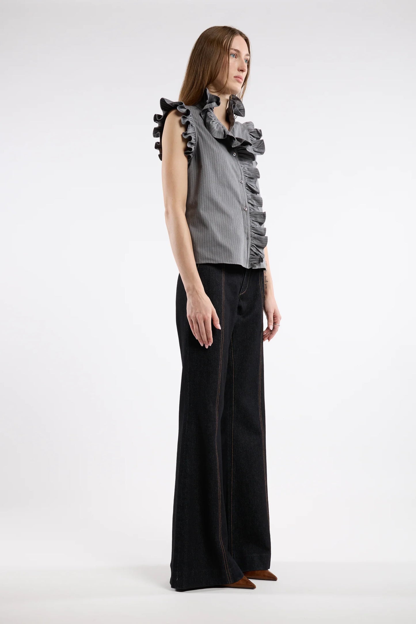 Marfa Top - Grey Stripe
