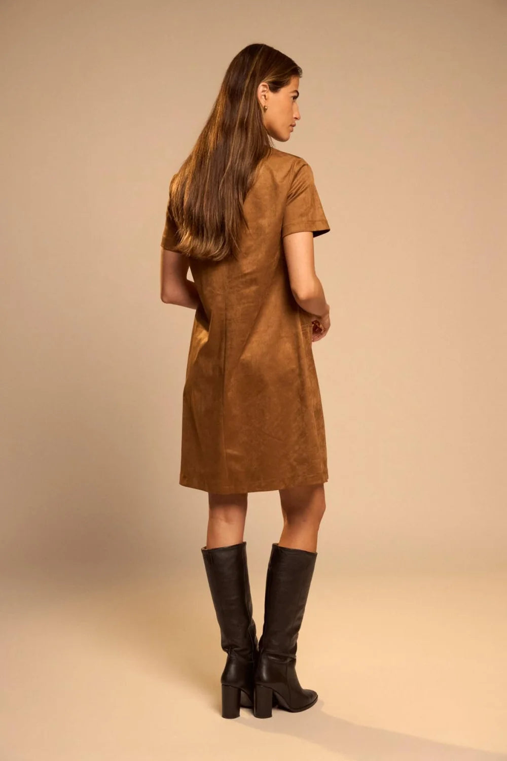 Camel Suede Dress