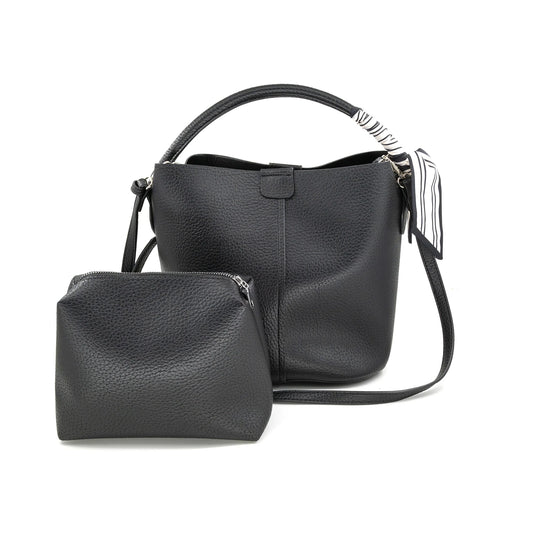 Black Mini Bucket Scarf Bag