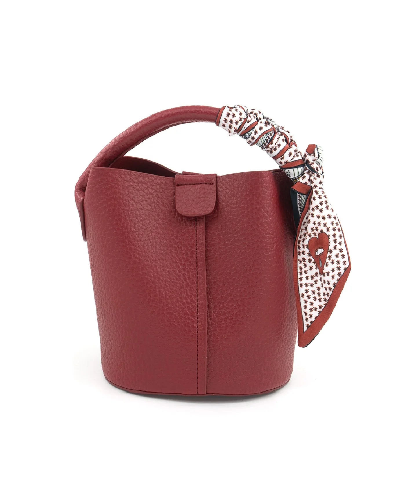 Red Mini Bucket Scarf Bag