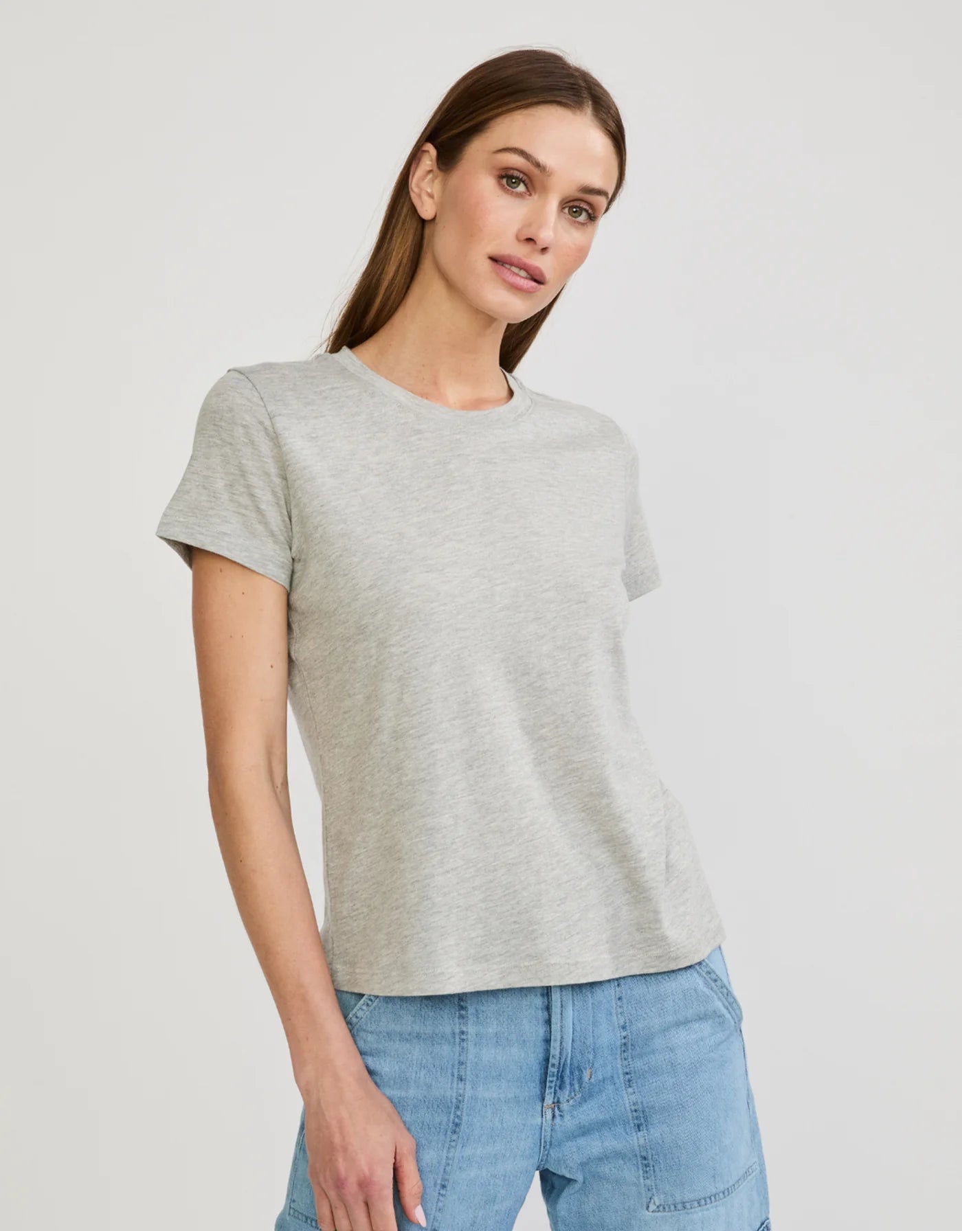Charlotte Crew Neck Tee Heather Grey
