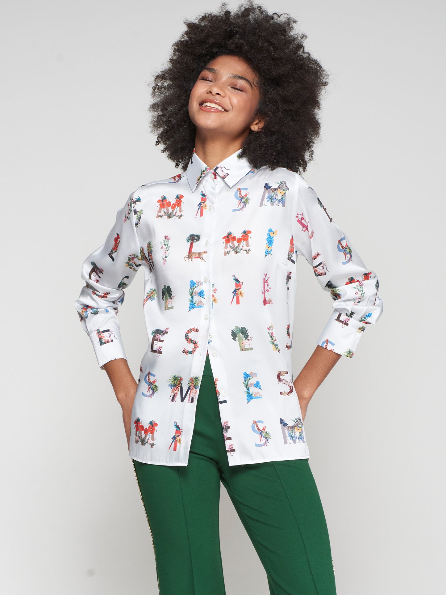 Alphabet Story Print Blouse