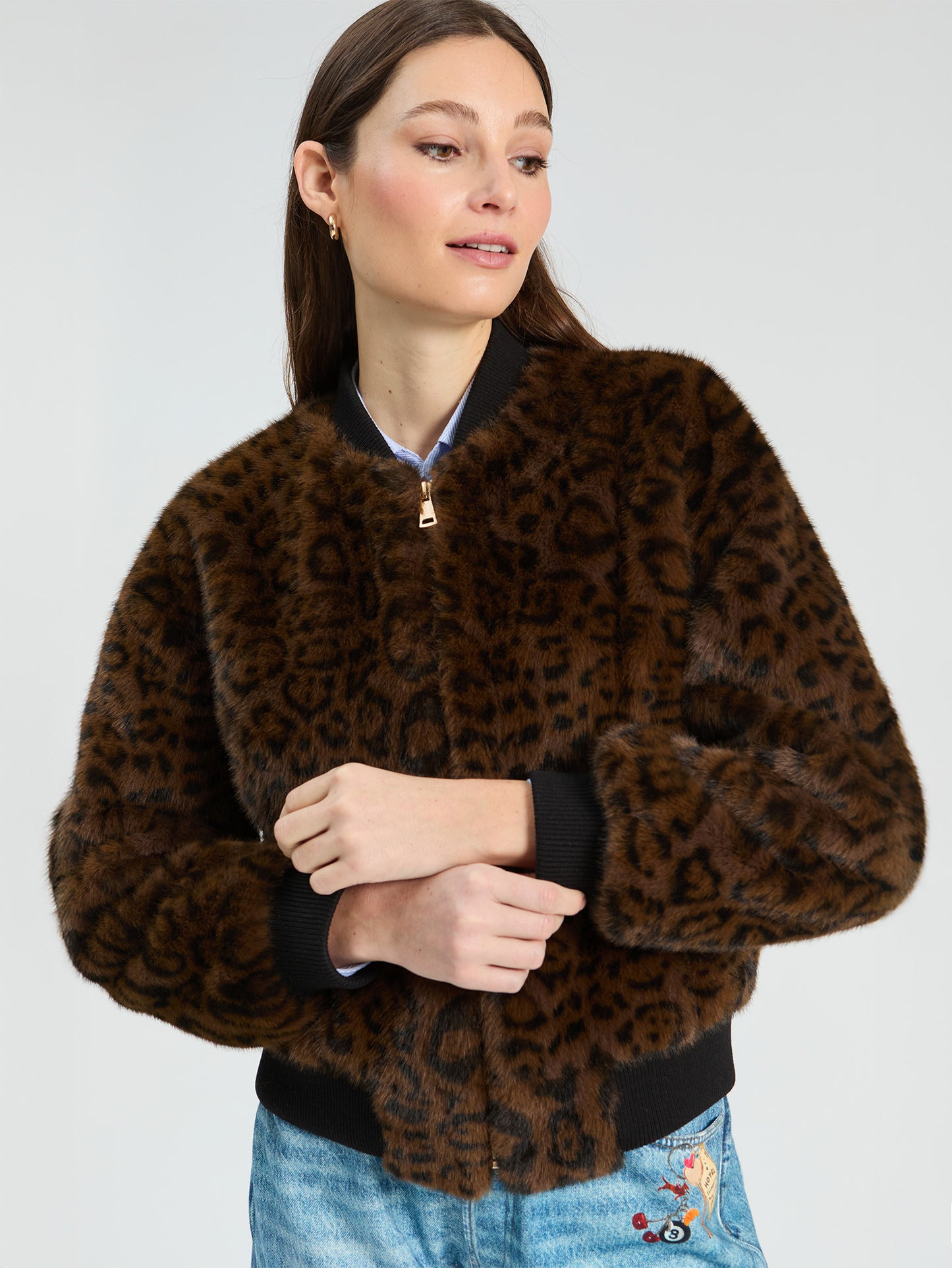 Cheetah print Fur Jacket