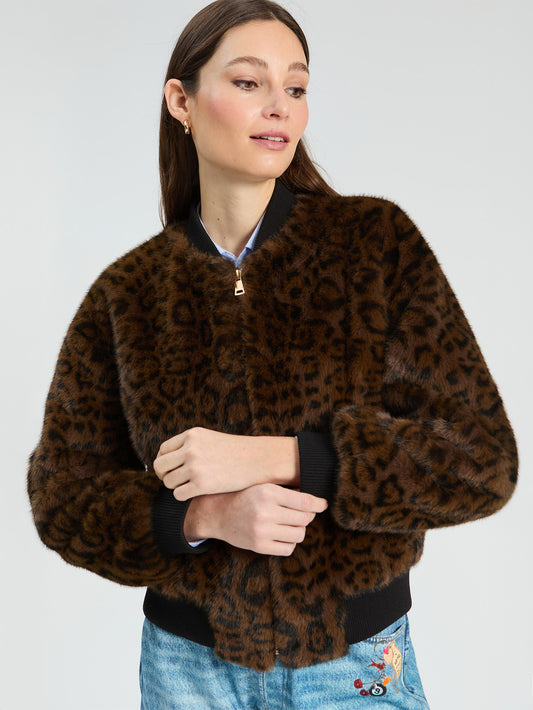 Cheetah print Fur Jacket
