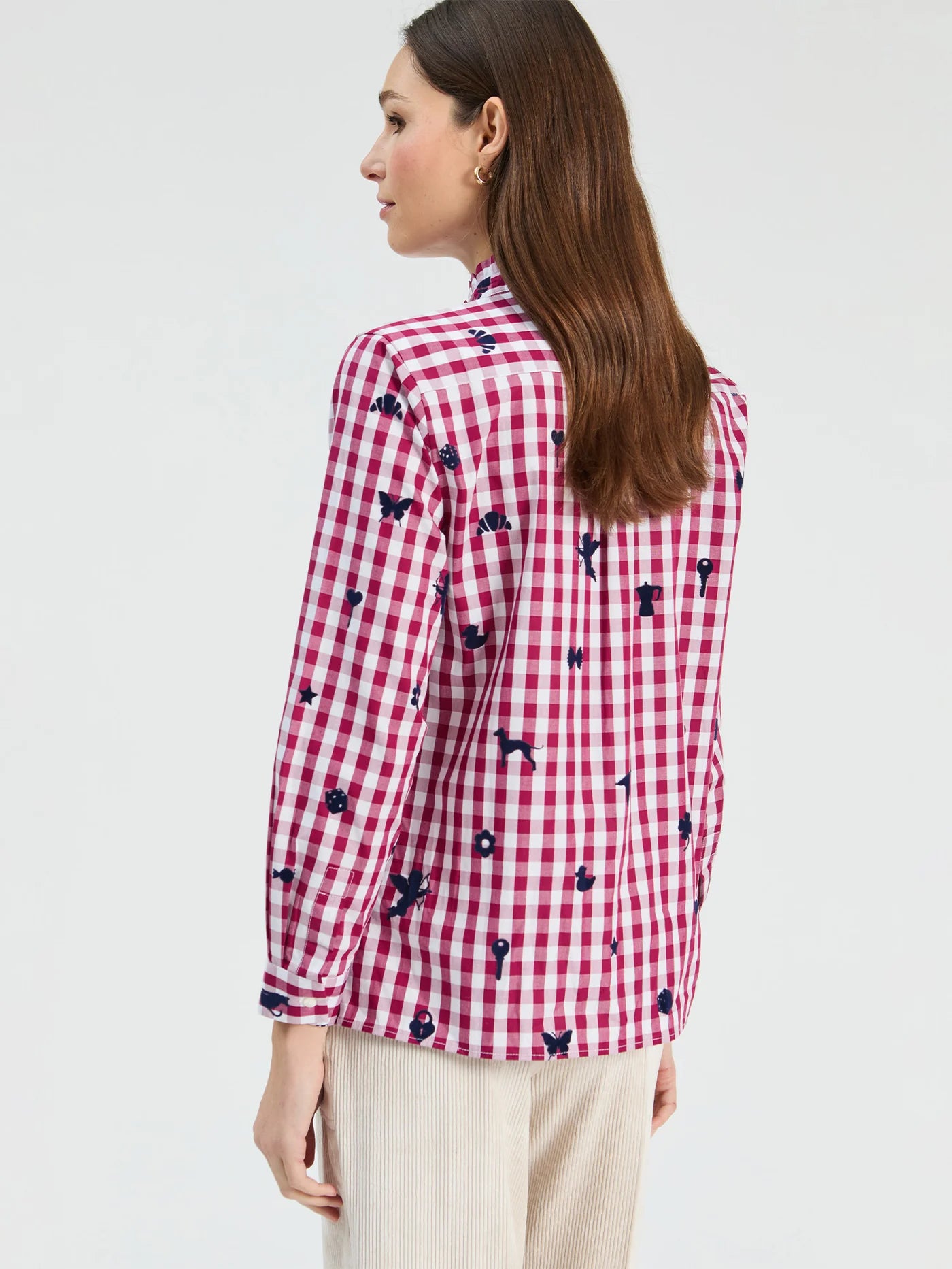 Vanessa Blouse Bordeaux Flocked