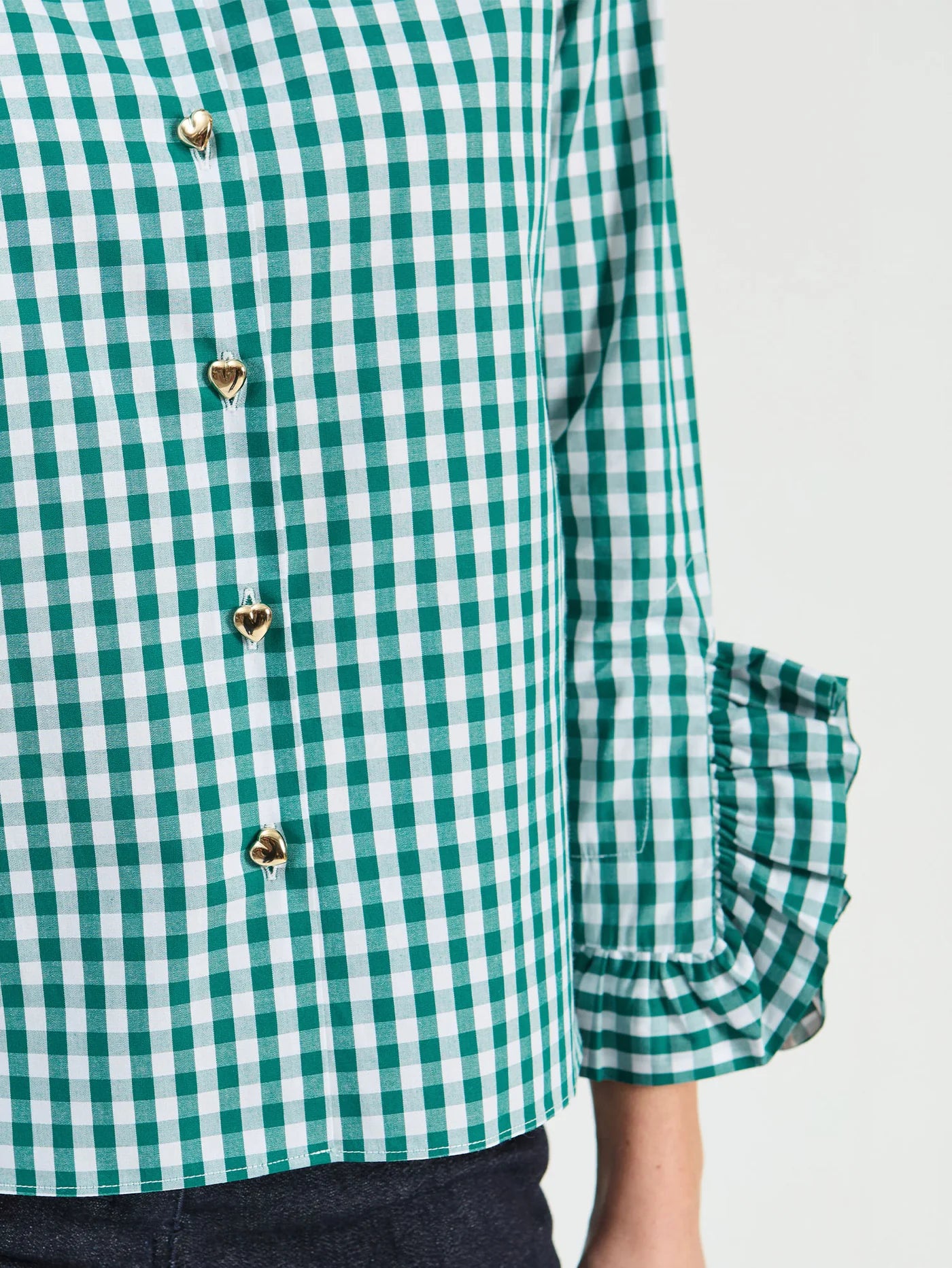 Green Gingham with Ruffles