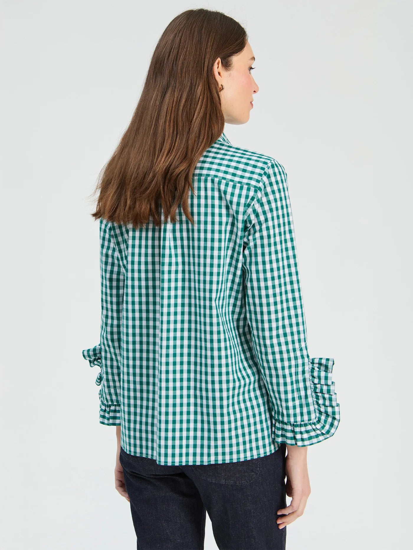 Green Gingham with Ruffles