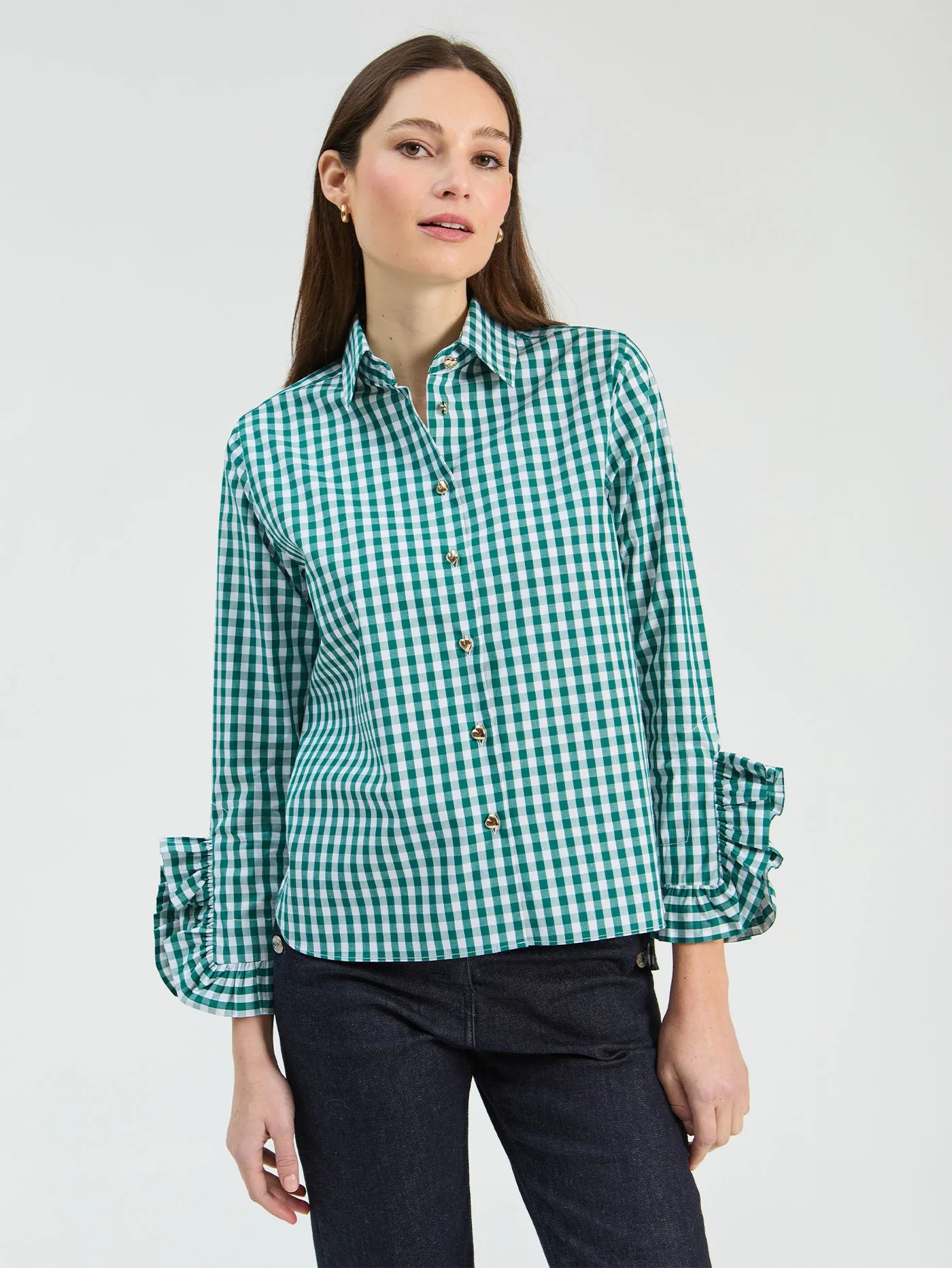Green Gingham with Ruffles