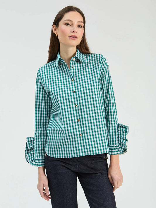 Green Gingham with Ruffles