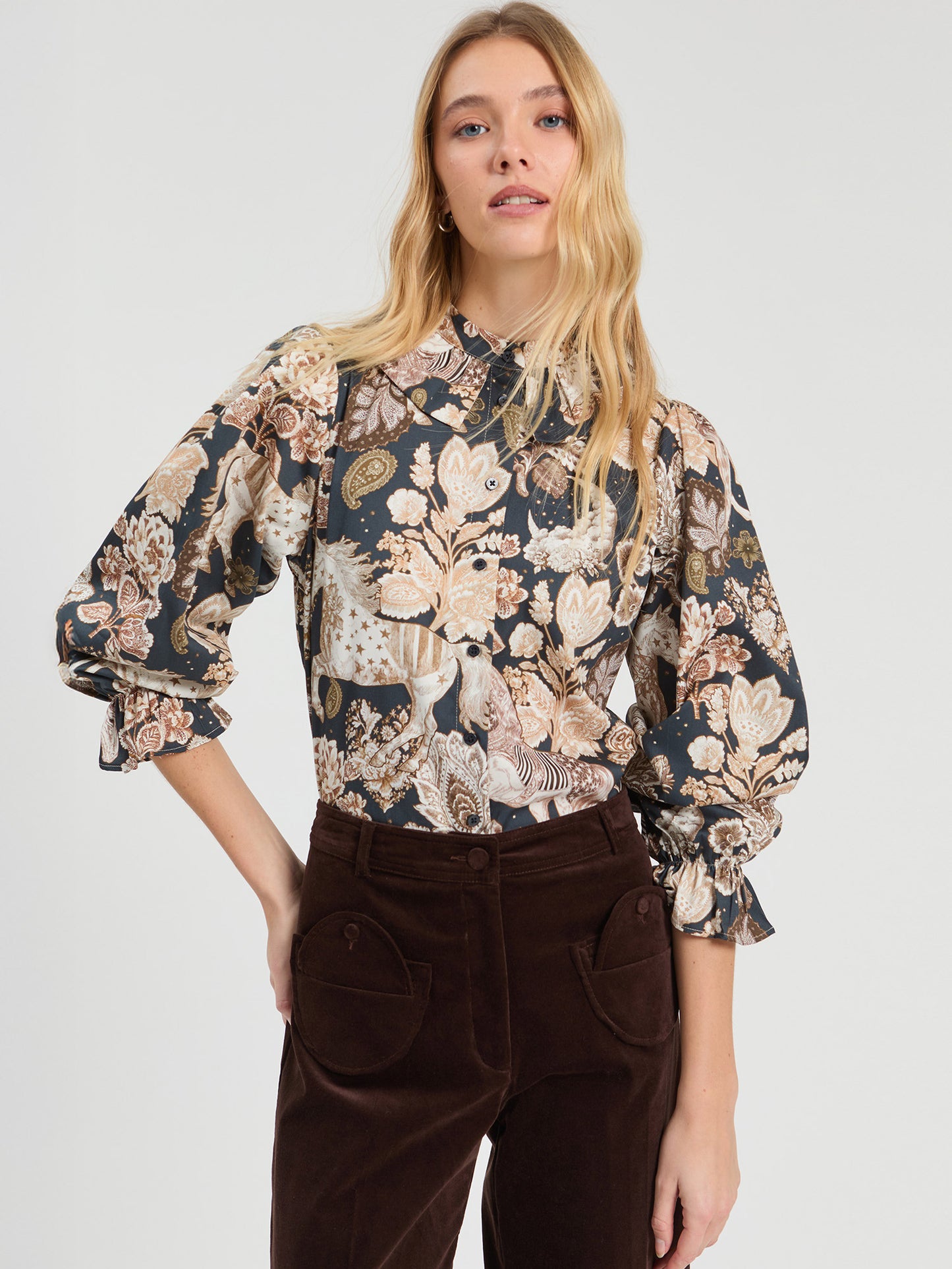 Navy Horse Blouse