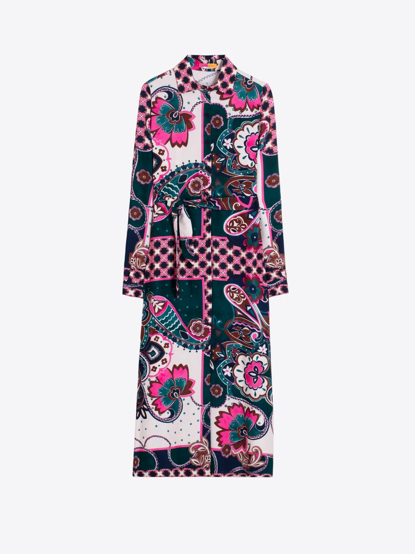 Pink and Green Paisley Midi