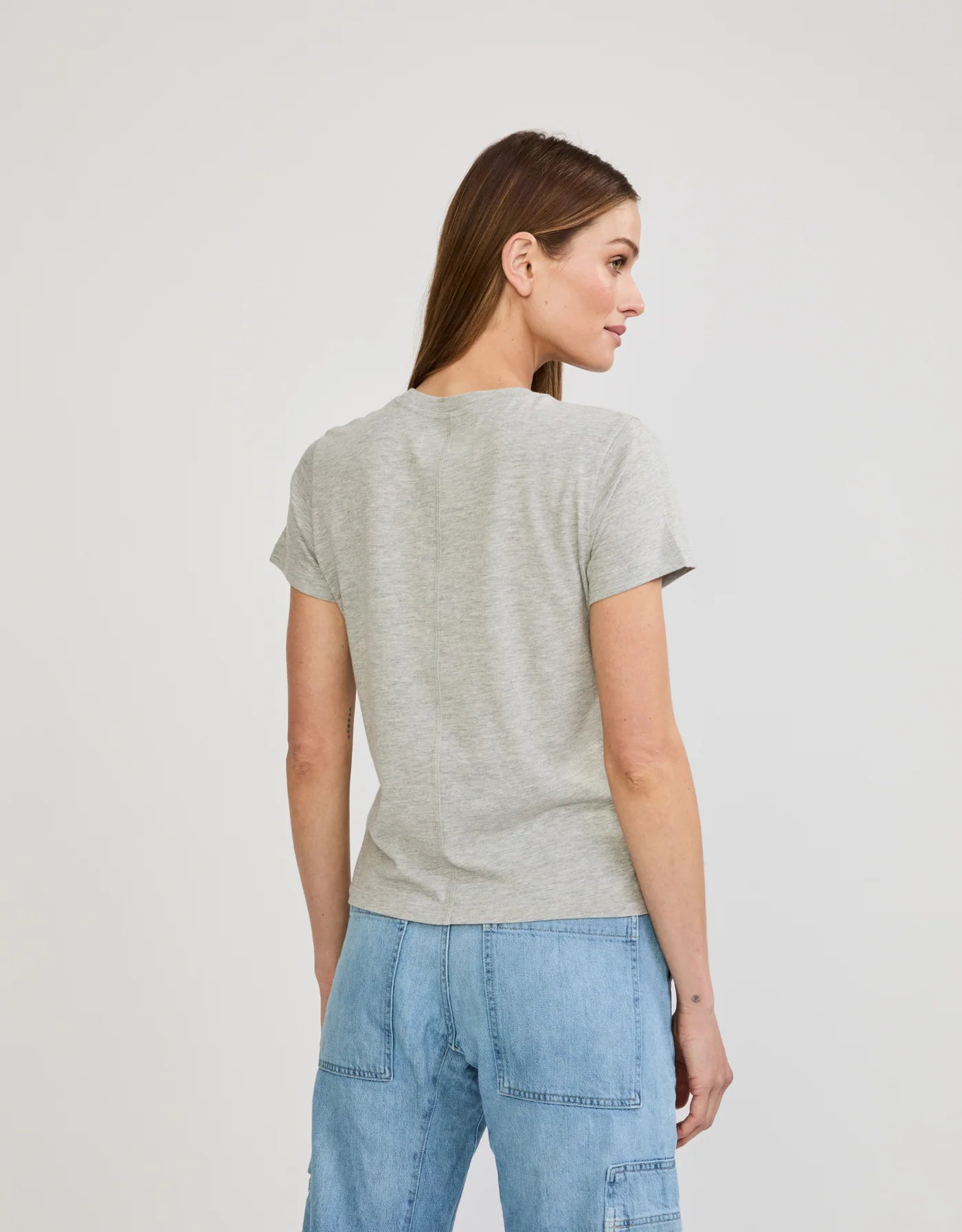 Charlotte Crew Neck Tee Heather Grey