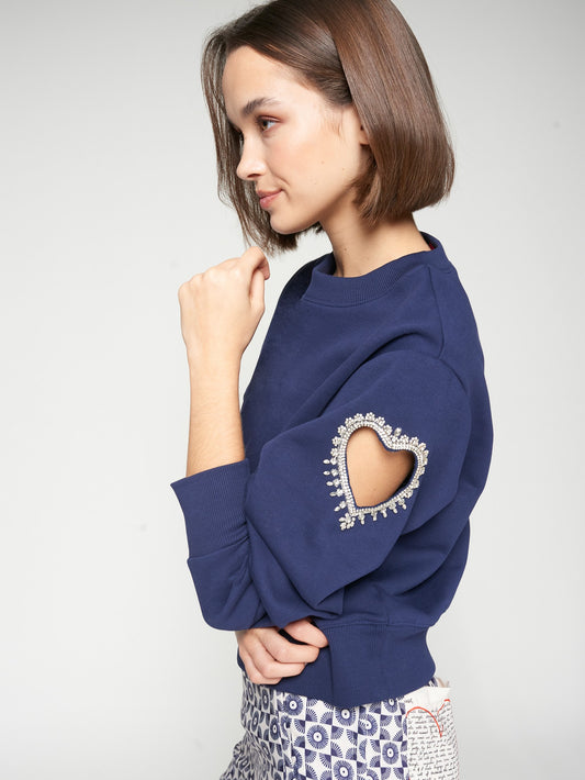 Navy Heart Sweatshirt