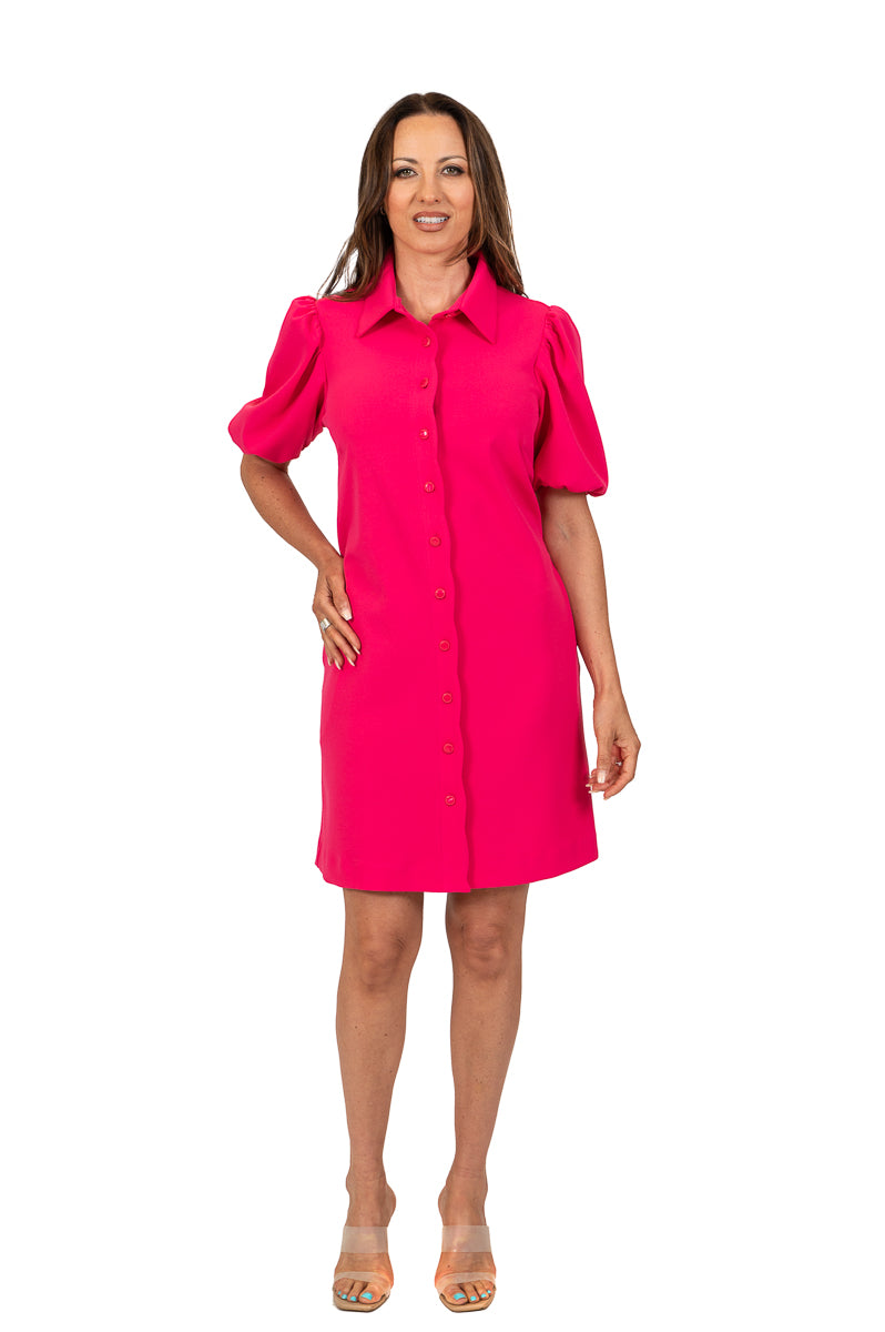 Hot Pink Scallop Dress