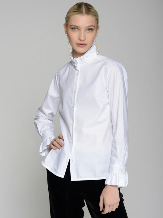 White Pearl Button Top