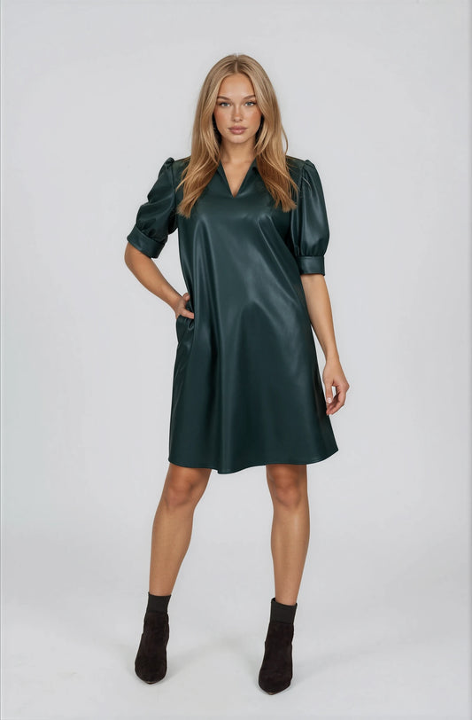 Oregano Leather Dress