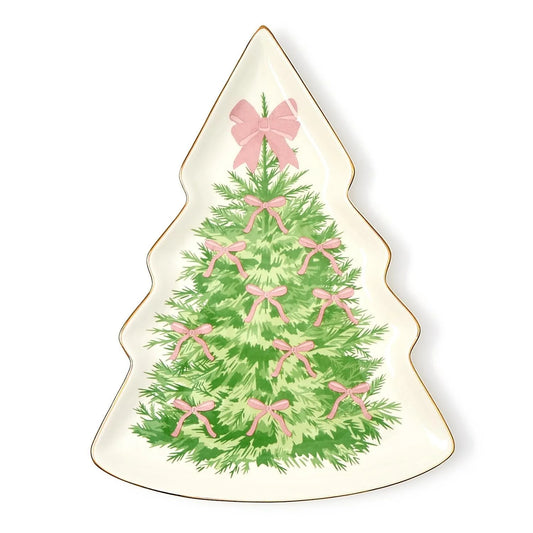 Christmas Tree with Bows Serving Plate