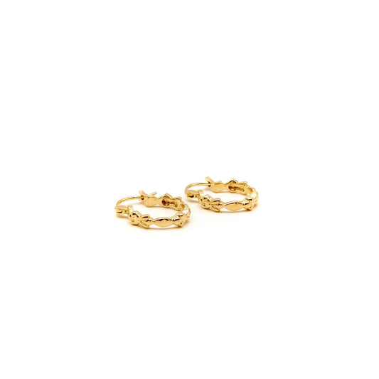 Rome Gold Vermeil Leaf Hoop Earrings