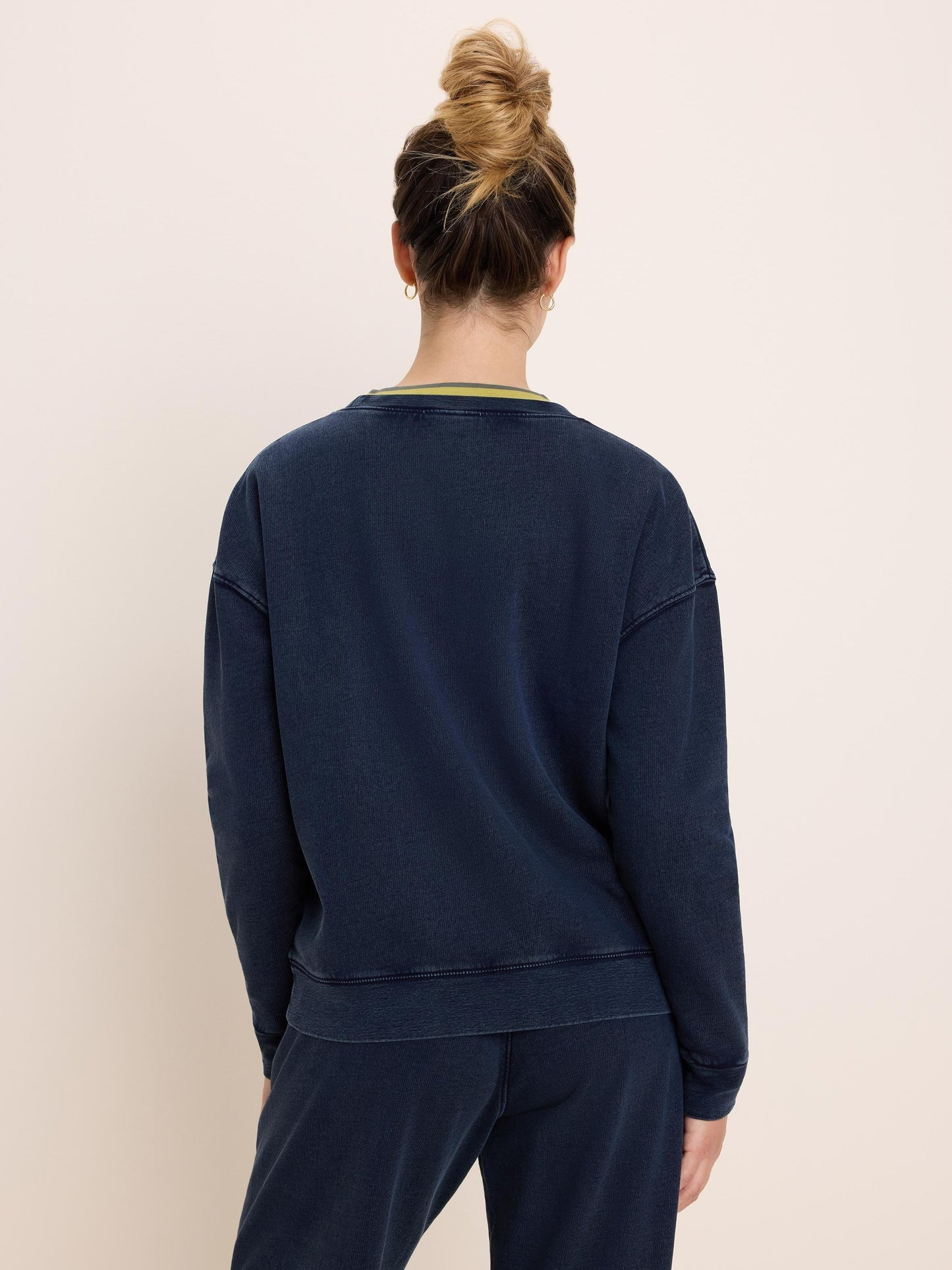 Cotton Terry Crew in Navy