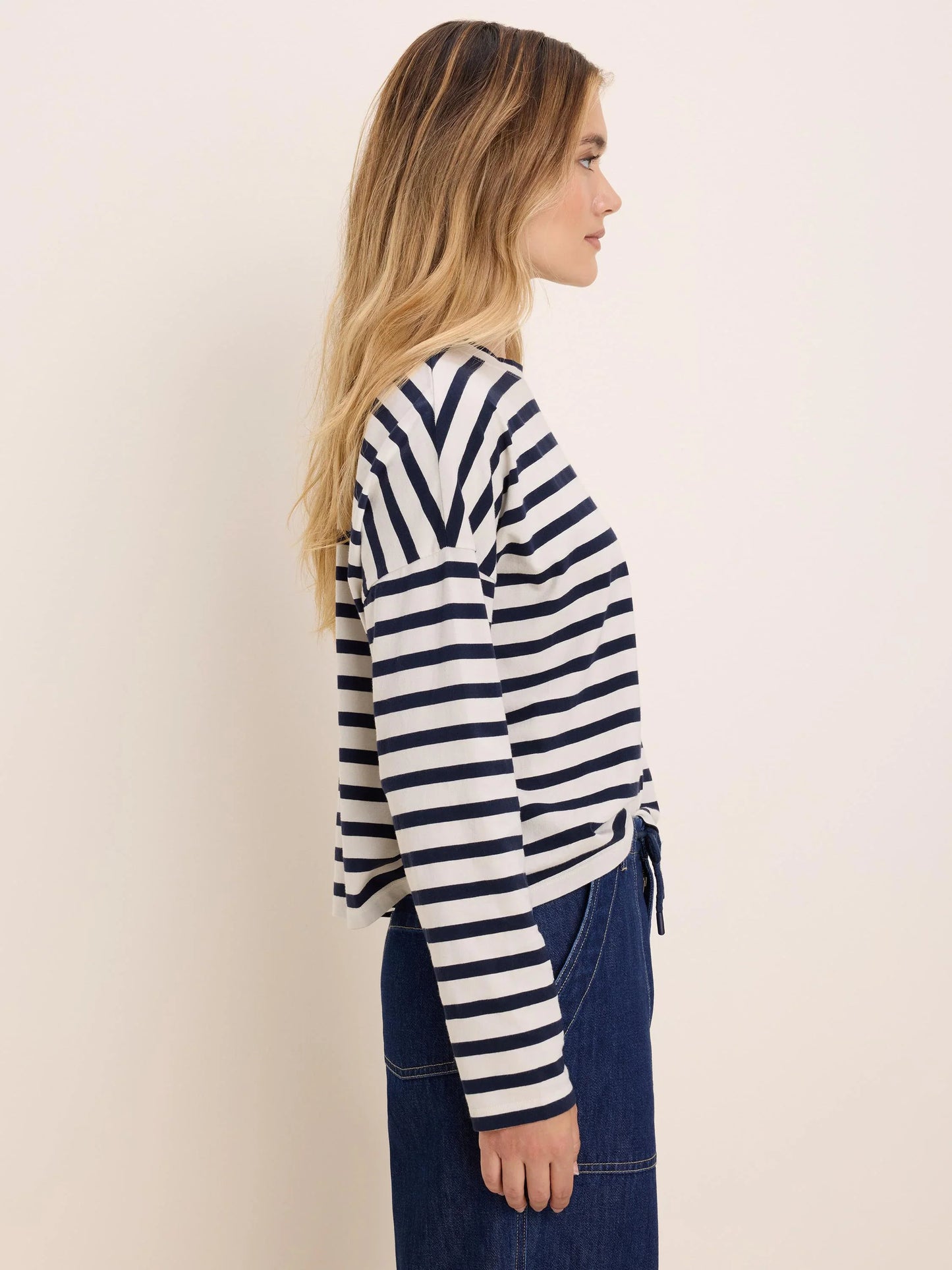 Soft Stripe Tee - Navy and Cream